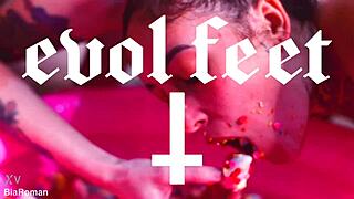 Making Her Feet Totally Messy With Spit And Food In This Fetish Scene