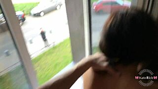 fucking a skinny girl in front of the neighbors