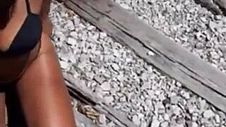 stripper gets shower from fisherman