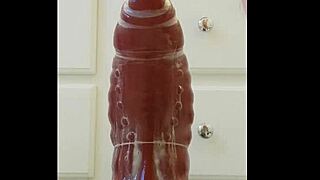 Feeling the thrill of XL Flint and Sleipnir with condom.