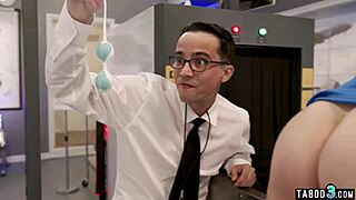 Big Boobed Skinny Flight Attendant Rocky Emerson Fucked by a Security Guard