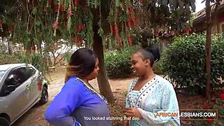 African MILF Lesbians Passionately Make Out In Public At A House Party