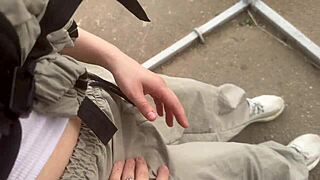 ran into a girl i know at the bus stop and eat her out