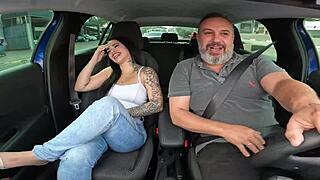 anna belutti sitting on driver's cock?