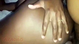 Boldly filling the whore's ass with hot cum after intense anal fucking