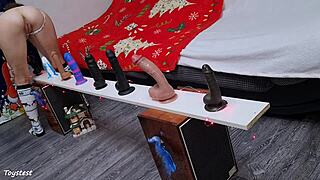 Petite Stepsister Faces Rough Dildo Challenge with Anal and DP Toys