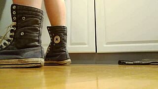 Converse Sneakers Causing Huge Intense Orgasm On Fat Ass During Masturbation