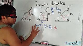 Erotic university student explores trigonometry in sexy bedroom session