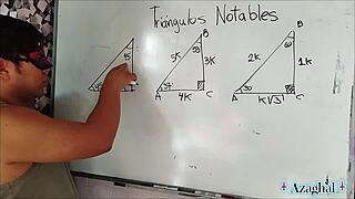 Erotic university student explores trigonometry in sexy bedroom session