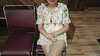 Hot girl nude with her office friend while playing stone paper game, teasing you