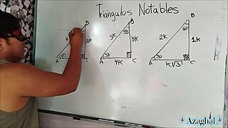 Erotic university student explores trigonometry in sexy bedroom session