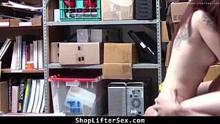 the suspect makes a deal with the loss prevention officer, involving blowjob and fucking