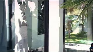 Blonde Housewife Milf Has Sex with Gardener Outdoor