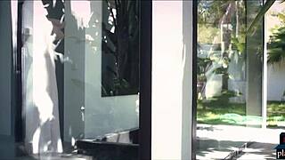 Blonde Housewife Milf Has Sex with Gardener Outdoor