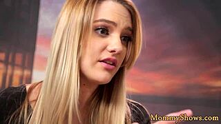 Lesbian milf scissoring with her stepdaughter in emotional pussy play