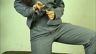 Miranda, this hot teen, rubs her pussy and flaunts her big tits