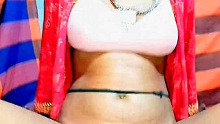 Bhabhi fucked hard in red suit desi romance red dress hot sexy bra