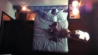 Hidden camera captures a femdom fantasy scene.