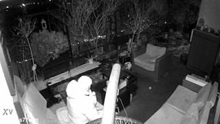 Markus caught jerking and cumming loudly on spy cam outdoors