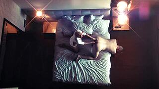 Hidden camera captures a femdom fantasy scene.