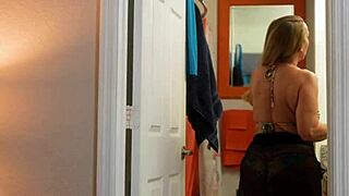 On a steamy vacation, the stepmom's bikini ignited my desires, leading her to stroke me to climax in the final scene.