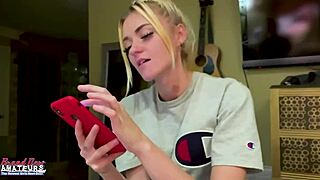 petite mature blonde sassy rubs nipples and deep fingers her shaved twat