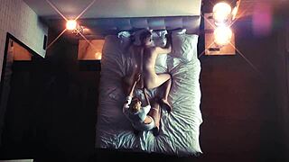 Hidden camera captures a femdom fantasy scene.