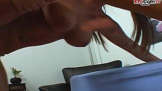 brunette latina teen 18+ with natural tits gets a cumshot in her mouth