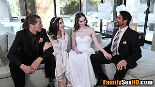 Lesbian Brides Foursome Fucked By Their Stepfathers