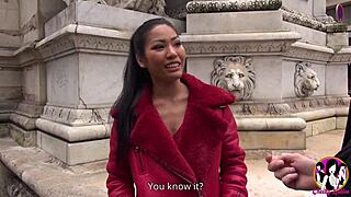 Stunning asian poopea pons explores swingers club atmosphere.