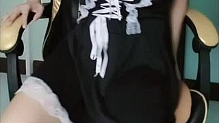 Ninew thai enjoys a private moment of self-care in her room.