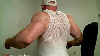 Tom lord flexes his muscular bodybuilder physique in tight white underwear