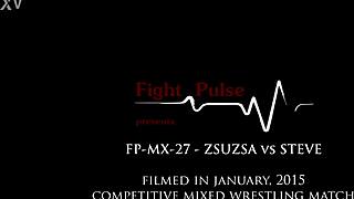 real mixed wrestling match with fight pulse action