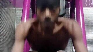 I am using the machine in the gym for my workout.