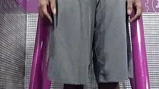 I am using the machine in the gym for my workout.