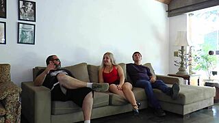 Unfaithful Wife Fucking Friend Next To Cuckold