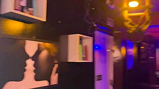 the bar with panties hanging from the ceiling