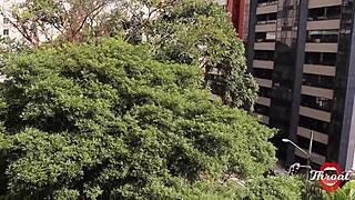Novinha Otaku Gives Babado Blowjob On Apartment Balcony