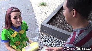 Petite teen conquers massive shlong