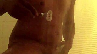 Relaxing solo shower bathing experience.