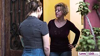 The fan girl's excitement builds as she licks the milf voice actress of her favorite character passionately.