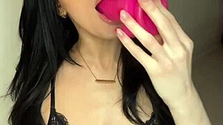 Horny British slut girlfriend experiences orgasm on webcam