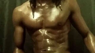 bbc stroking with loads of oil