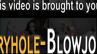 Watch this busty slut tug on that black rod in the gloryhole.