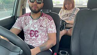 helping the taxi driver relax on the street