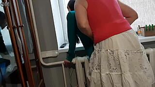 two lesbian students get caught by their teacher during a private moment