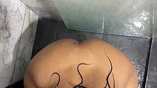 Sexy ass stepsister feels intense pleasure in the shower fuck.