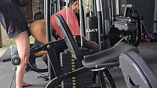 Hot brunette gym encounter