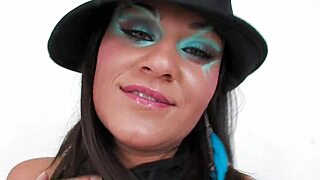 Charley Chase casually shows off her big tits and masturbates solo