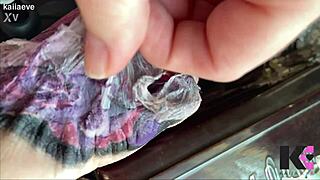 Slow motion fresh tattoo second skin peel